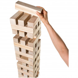Giant Jumbling Tower Party Yard Game with Wood Blocks