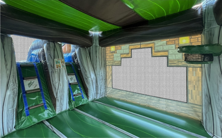 Minecraft Bounce House Dual Slide Combo