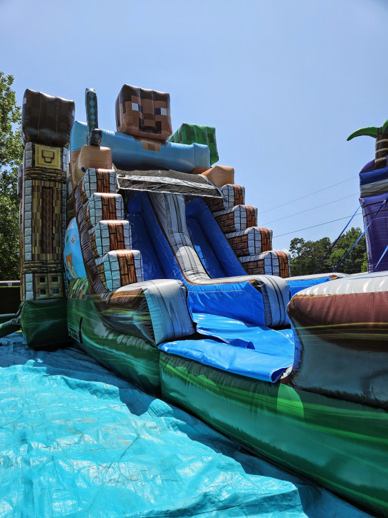 Minecraft Bounce House Dual Slide Combo